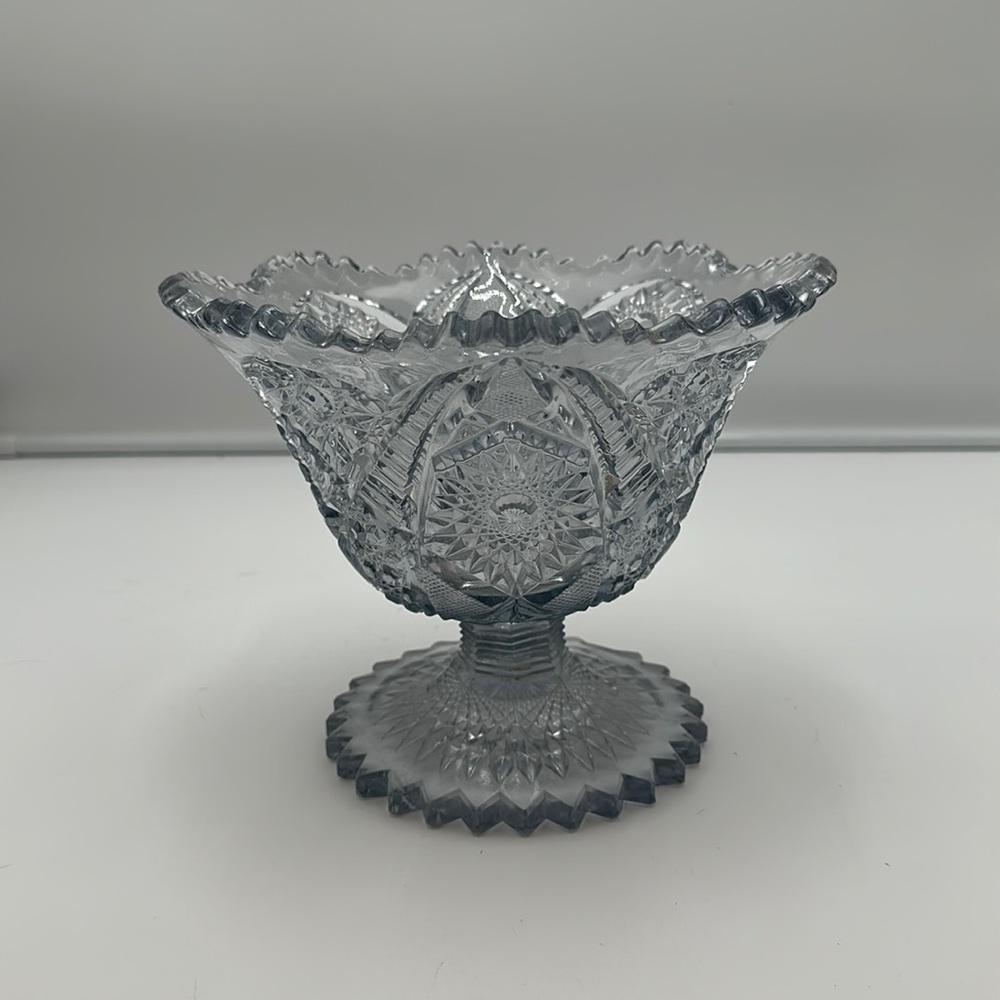 Nucut Footed Dish by Imperial Glass Co Pressed Glass Sawtooth Dish